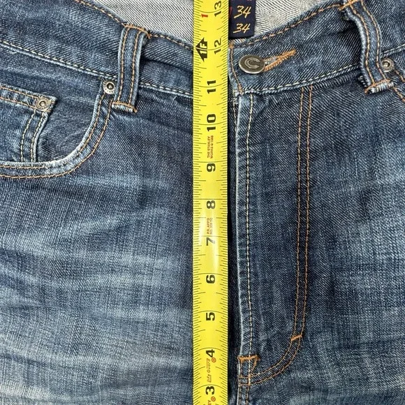 Cremieux Premium Straight Men's 34X 34 Blue Jeans Whiskers Cotton Denim Street - Picture 6 of 10